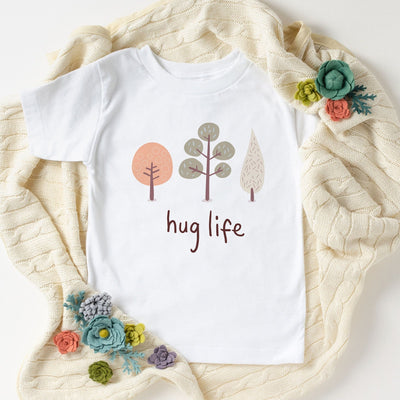 Hug Life, Boho Tree Shirt, Boho Shirt, Hippie Tree Shirt, Hippie Kids Shirt, Tree Hugger, Boho Ruffle Tee, Boho Shirt Cute, Hug Life Shirt