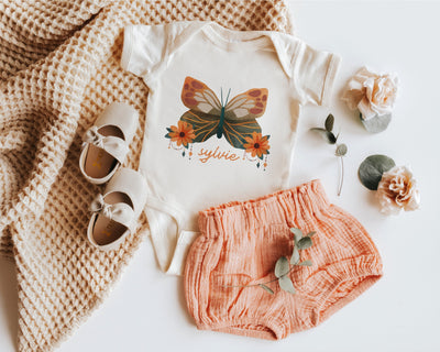 Butterfly Baby Clothing, Hippie One Piece, Cute Toddler Bodysuit, Baby One Piece, Nature Kid Clothing, Custom Baby Bodysuit, Custom Bodysuit