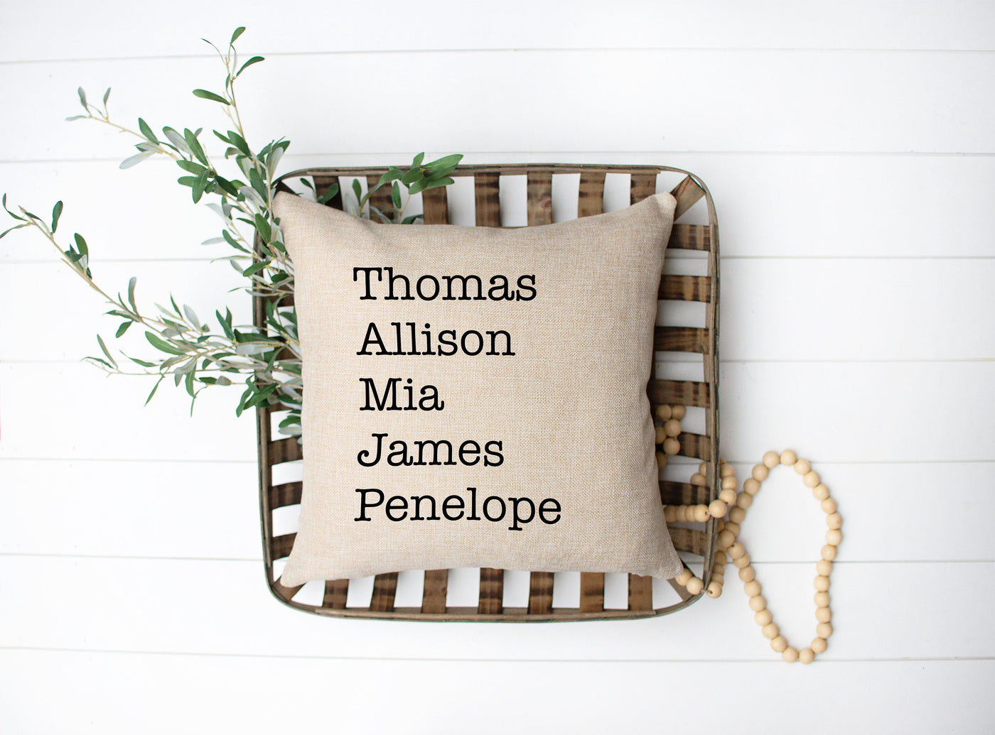 Family Names Throw Pillow Cover, Personalized Throw Pillow, Family Names Throw Pillow, Linen Throw Pillow Cover, Personalized Linen Throw