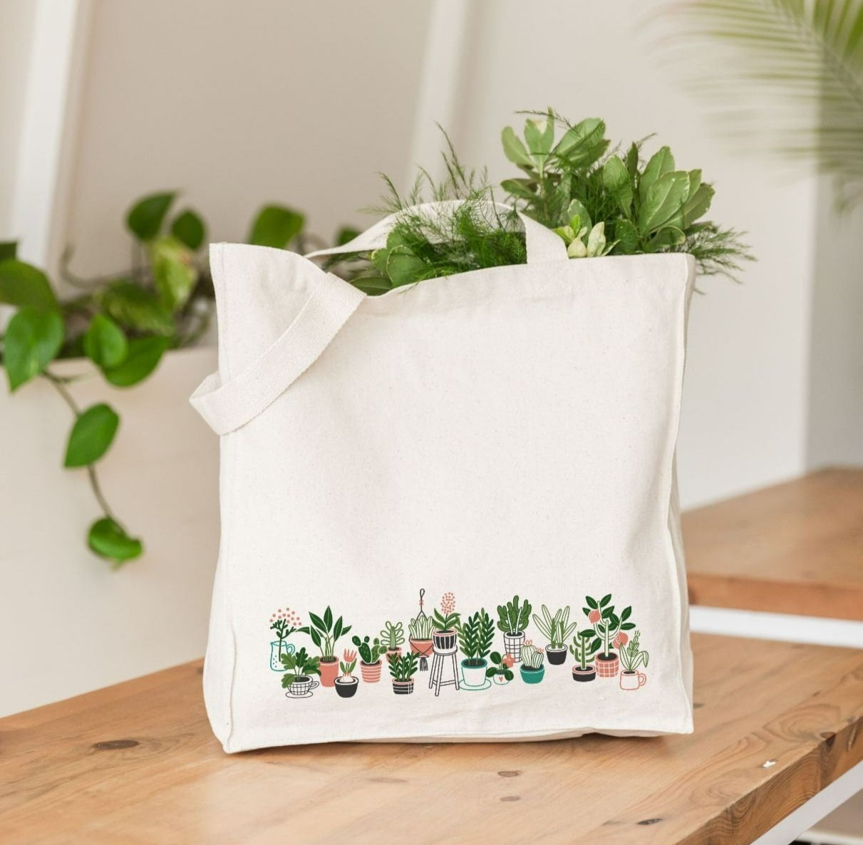 Plant Tote Bag, Plant Lady Bag, Plant Gift, Plant Lover Gift, Plant Tote, Plant Lady, Botanical Gift, Plant Bag, Canvas Plant Tote Bag, Tote