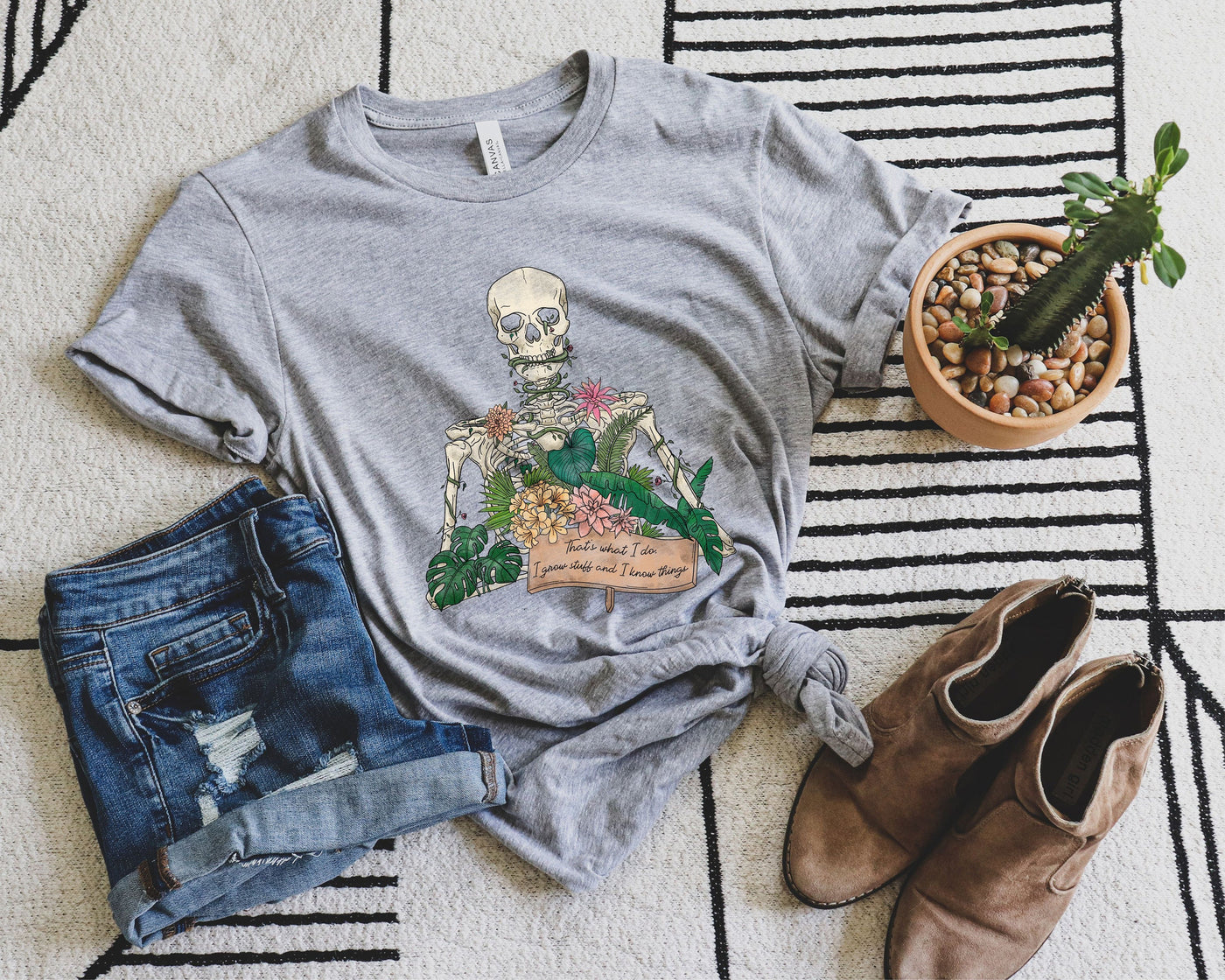 Plant Graphic Tee, Skull Graphic Shirt, Gift for Gardener, Plant Lover Gift, Cool Plant Shirt, Plant Tee, Death Shirt, Plant Lover Shirt