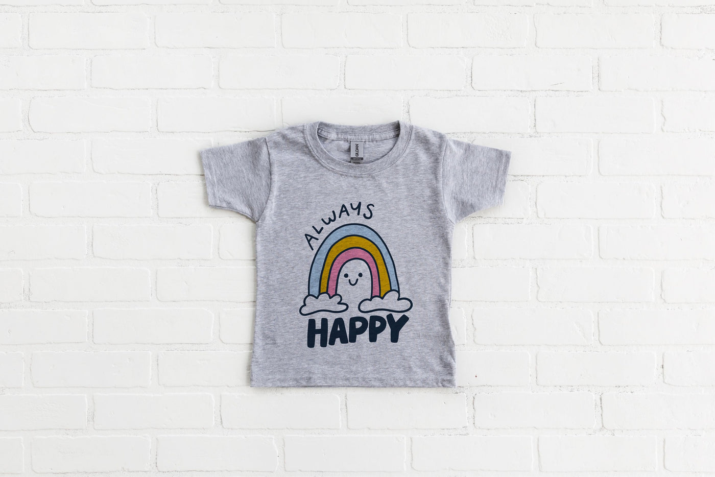 Happy Rainbow Shirt, Always Happy, Rainbow Toddler Shirt, Rainbow Kids Tee, Cute Kids Shirt, Ruffle Tee, Rainbow Toddler Tee, Ruffle Shirt