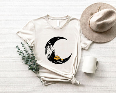 Camping Shirt, Spiritual T-Shirt, Outdoor Gift, Celestial Shirt, Moon T Shirt, Meditation Shirt, Universe Tee, Spiritual Gift, Gift For Her