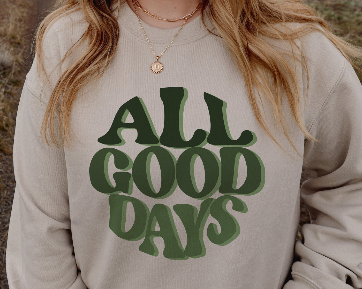 Retro Crewneck, Boho Crewneck Sweatshirt, Good Vibes Gift, Cute Hippie Sweatshirt, All Good Days, Cute Crewneck Sweatshirt, Minimalist Shirt