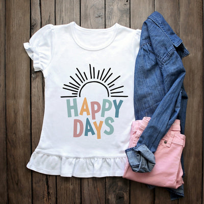 Happy Toddler Shirt, Preschooler Shirt, Cute Toddler Tee, Happy Days Shirt, Hippie Toddler Shirt, Cute Toddler Girl Shirt, Toddler Shirt