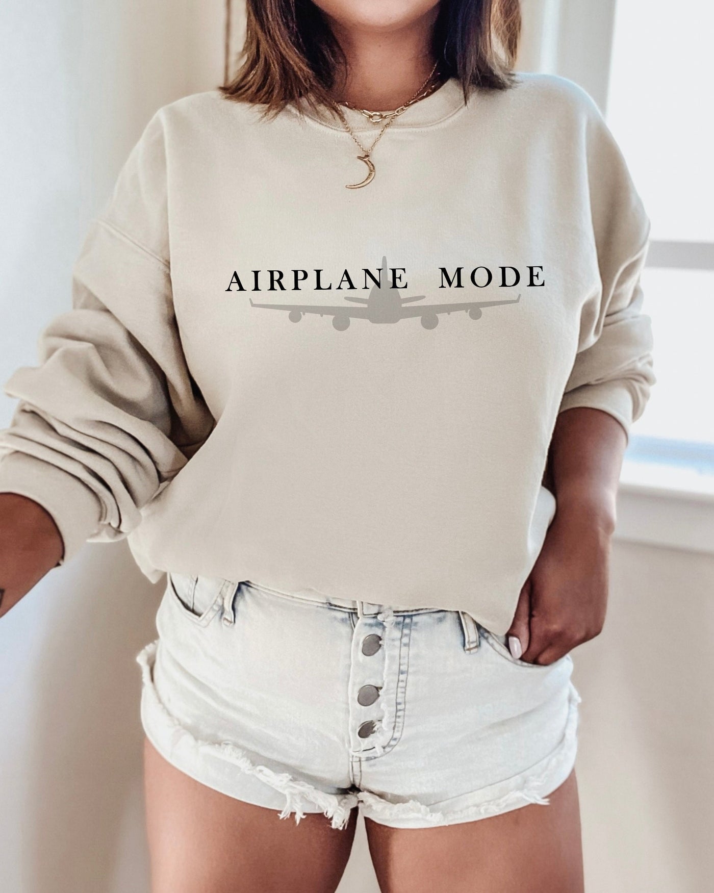 Travel Sweatshirt, Travel Crewneck, Airplane Mode, Traveler Sweatshirt, Airplane Sweatshirt, Minimalist Crewneck, Gift for Traveler, Plane