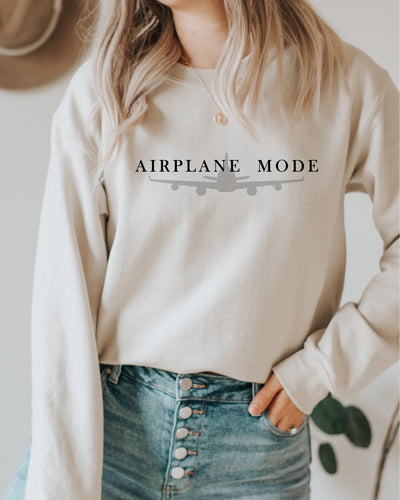 Travel Sweatshirt, Travel Crewneck, Airplane Mode, Traveler Sweatshirt, Airplane Sweatshirt, Minimalist Crewneck, Gift for Traveler, Plane