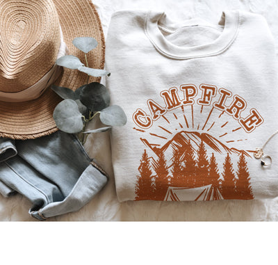 Campfire Sweatshirt, Camping Crewneck, Outdoorsy Gift, Camper Sweatshirt, Adventure Crewneck, Gift for Camping, Camping Bachelorette, Camper
