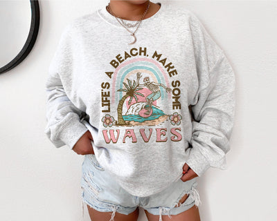 Beachy Shirt, Beachy Sweatshirt, Life's a Beach Sweatshirt, Summer Crewneck Sweatshirt, Beach Bum Gift, Surfer Crewneck, Beach crewneck, Sea