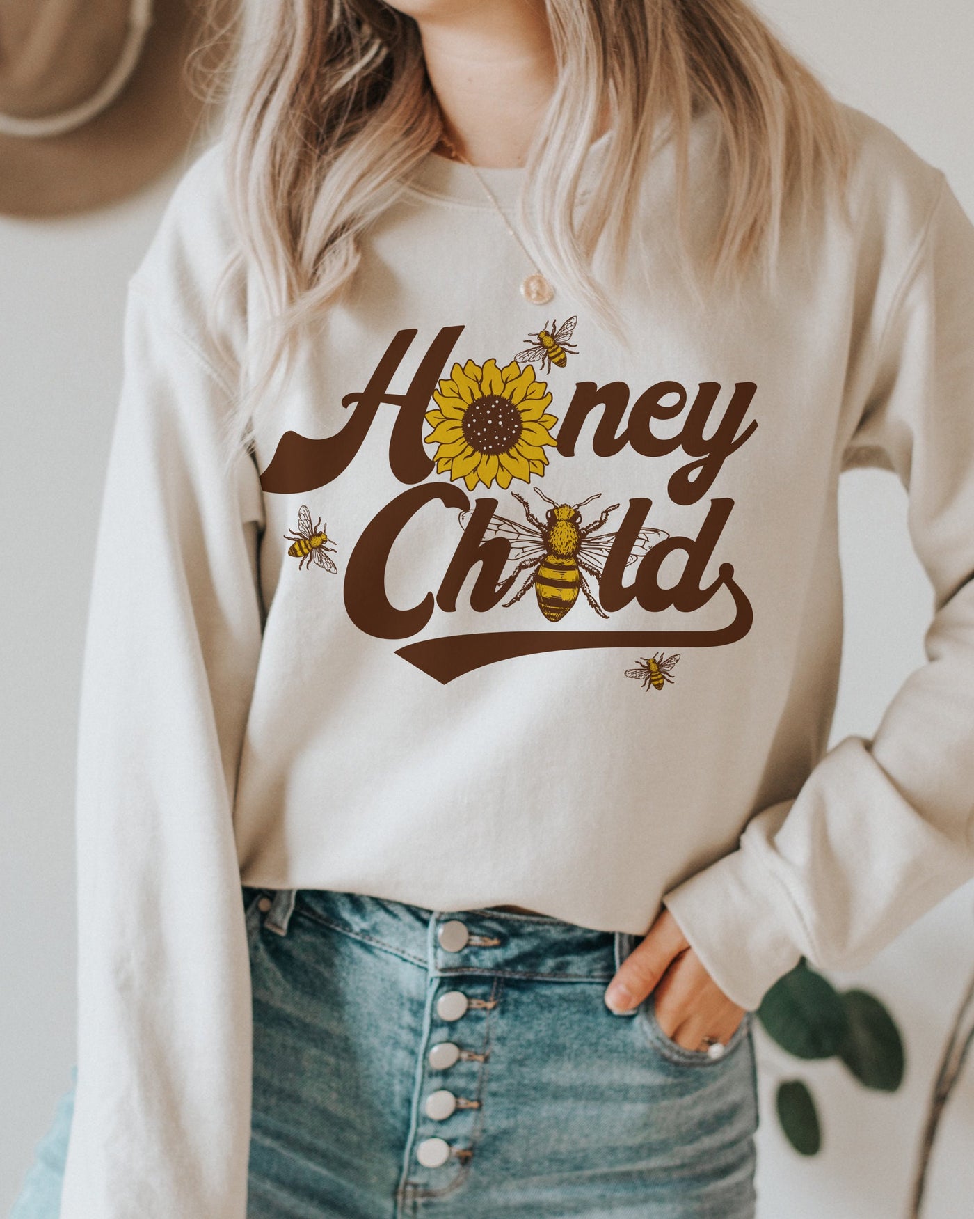 Honey Sweatshirt, Gift for Beekeeper, Honey Child, Bee Sweatshirt, Honey Bee Shirt, Nature Lover Sweatshirt, Bee Lover Gift, Honeybee Gift