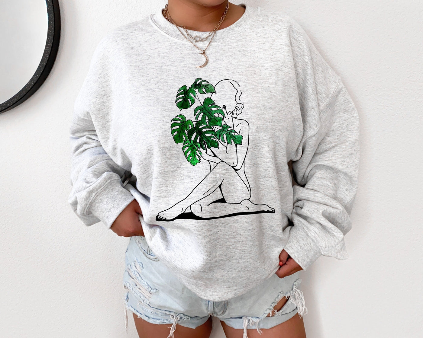 Plant Lady Sweater, Plant Lady Gift, Line Art Sweater, Plant Lover Gift, Monstera Sweatshirt, Plant Sweatshirt, Cute Plant Crewneck, Plants