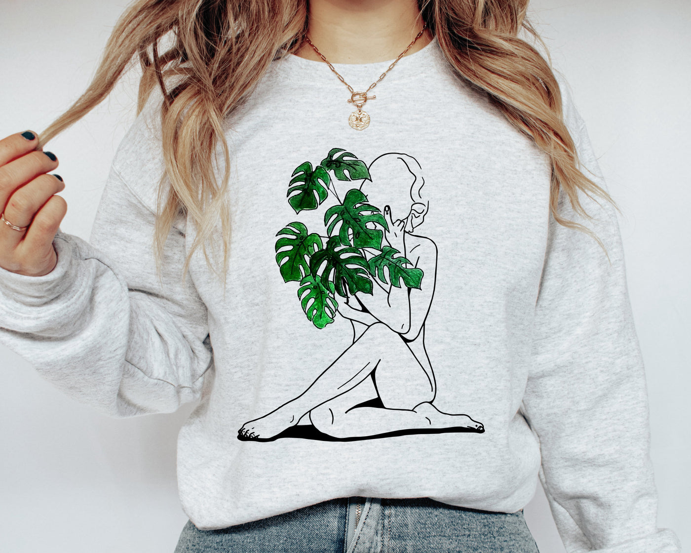Plant Lady Sweater, Plant Lady Gift, Line Art Sweater, Plant Lover Gift, Monstera Sweatshirt, Plant Sweatshirt, Cute Plant Crewneck, Plants