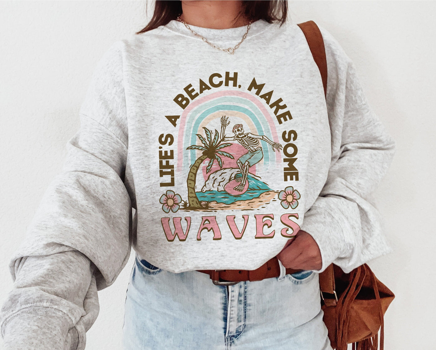 Beachy Shirt, Beachy Sweatshirt, Life's a Beach Sweatshirt, Summer Crewneck Sweatshirt, Beach Bum Gift, Surfer Crewneck, Beach crewneck, Sea