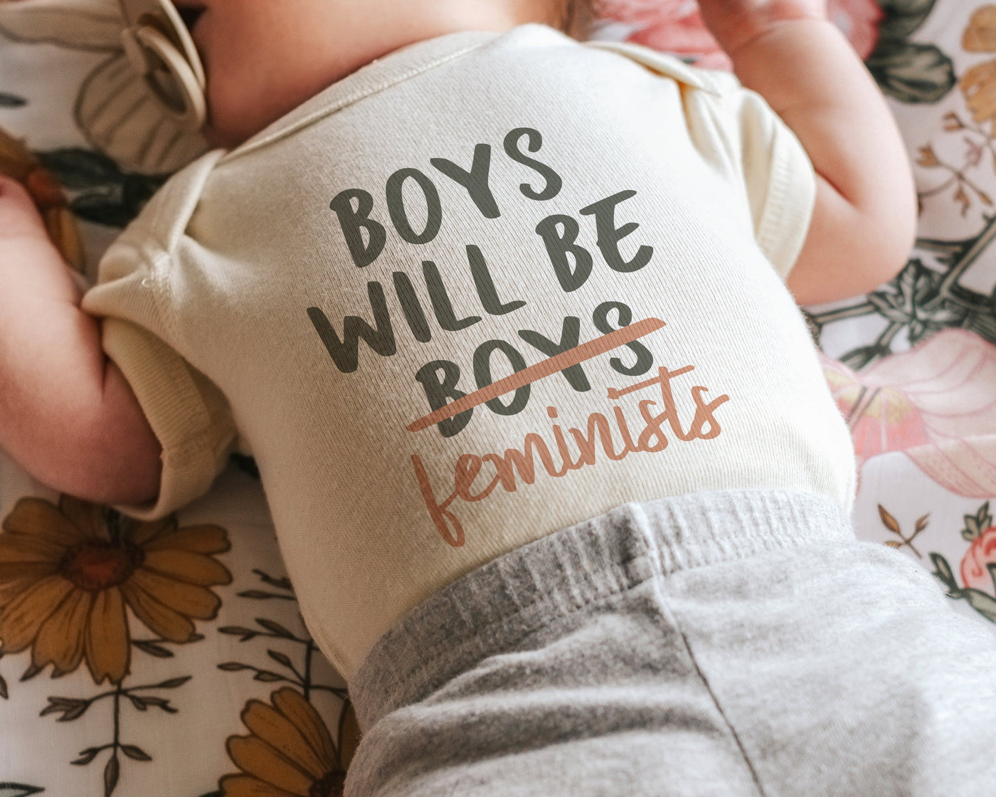 Boys Will Be Feminists, Feminist Bodysuit, Little Feminist, Gender Neutral Baby Clothes, Newborn Boy Gift, Infant Jumpsuit, Baby Boy Romper