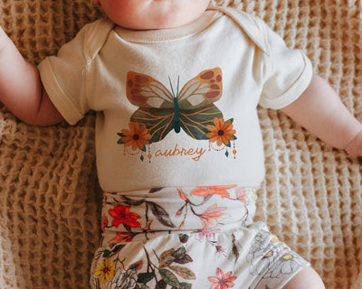 Butterfly Baby Clothing, Hippie One Piece, Cute Toddler Bodysuit, Baby One Piece, Nature Kid Clothing, Custom Baby Bodysuit, Custom Bodysuit