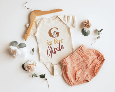 Alphabet Bodysuit, Newborn Name Bodysuit, Baby Name Announcement, Baby Name Bodysuit, Personalized Coming Home Outfit, Neutral Baby Clothes