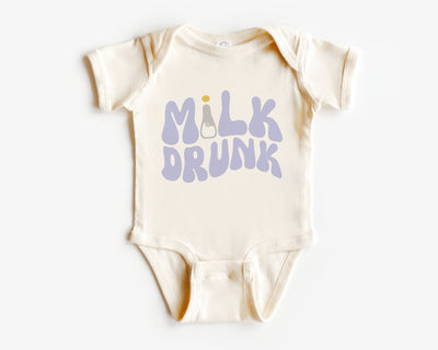 Milk Drunk, Funny Baby Bodysuit, Retro Baby Bodysuit, Cute Infant Outfit, Boho Baby Romper, Boho Kids Outfit, Funny Kids Bodysuit, Retro