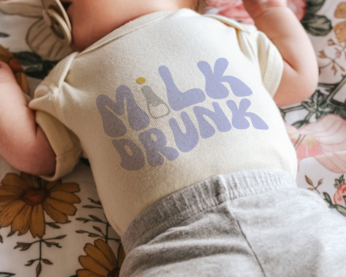 Milk Drunk, Funny Baby Bodysuit, Retro Baby Bodysuit, Cute Infant Outfit, Boho Baby Romper, Boho Kids Outfit, Funny Kids Bodysuit, Retro