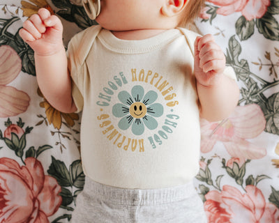 Retro Baby Bodysuit, Happy Baby Bodysuit, Hippie Toddler Shirts, Hippie Baby Clothes, Trendy Kids Bodysuits, Hippie Kid Clothing, Retro Baby